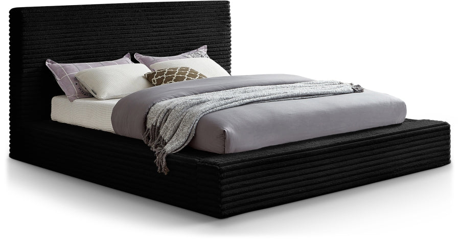 Dexter Corduroy Full Bed in Black from Meridian - Luna Furniture