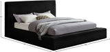 Dexter Corduroy Full Bed in Black from Meridian - Luna Furniture