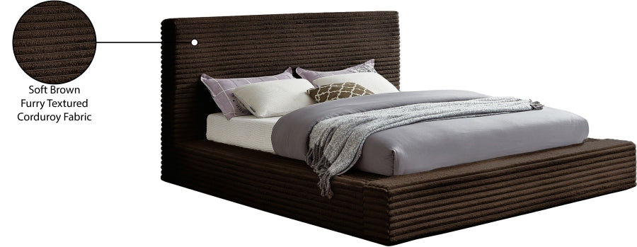 Dexter Corduroy Full Bed in Brown from Meridian - Luna Furniture