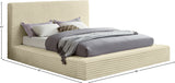 Dexter Corduroy King Bed in Cream from Meridian - Luna Furniture