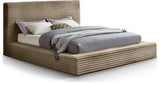 Dexter Corduroy Queen Bed in Taupe from Meridian - Luna Furniture