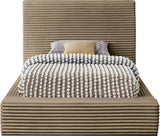 Dexter Corduroy Twin Bed in Taupe from Meridian - Luna Furniture