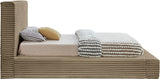 Dexter Corduroy Twin Bed in Taupe from Meridian - Luna Furniture