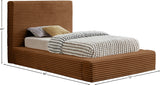 Dexter Corduroy Twin Twin Bed in Saddle from Meridian - Luna Furniture