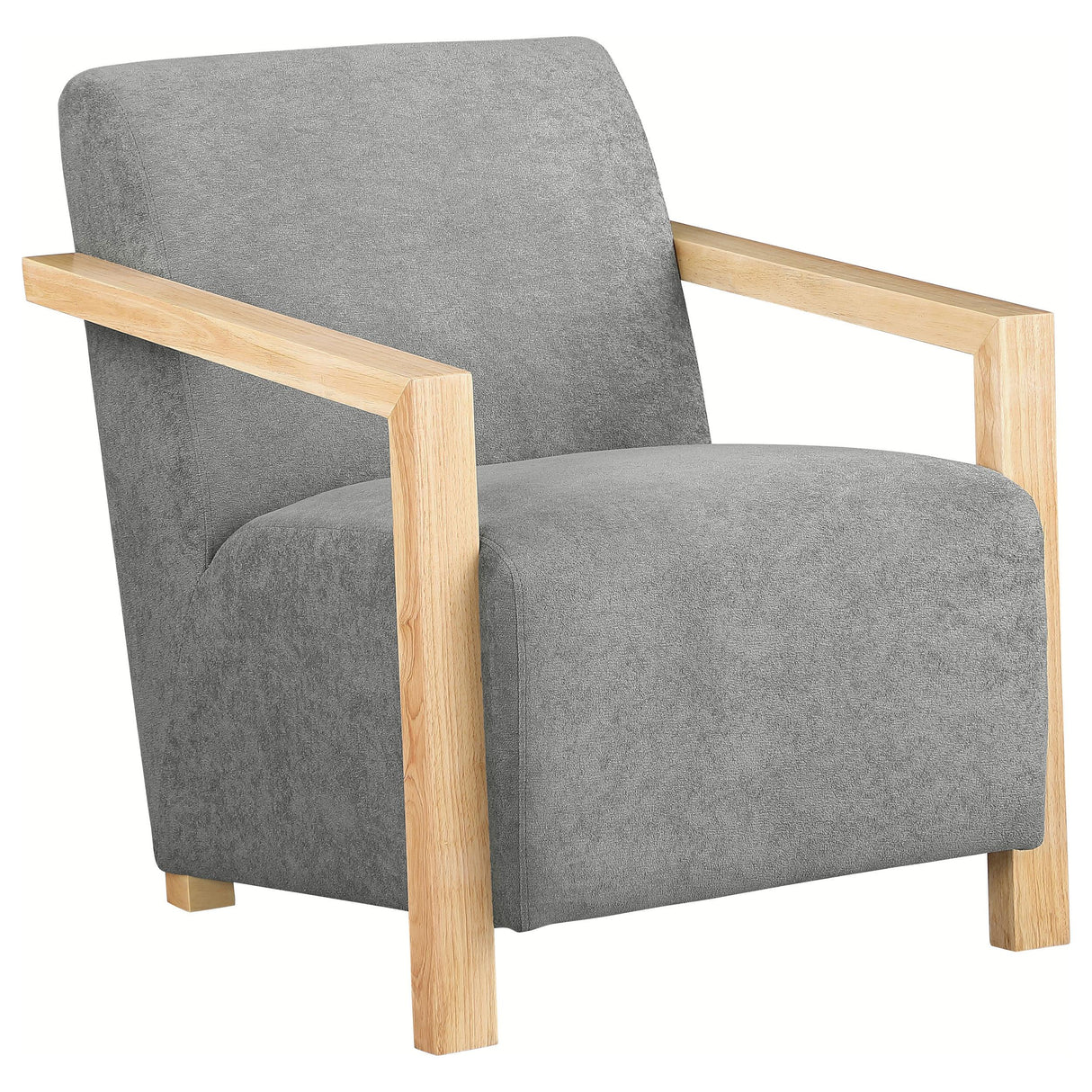 Diego Grey Upholstered Accent Arm Chair with Wood Arms from Coaster - Luna Furniture