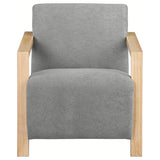 Diego Grey Upholstered Accent Arm Chair with Wood Arms from Coaster - Luna Furniture