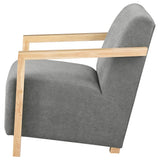 Diego Grey Upholstered Accent Arm Chair with Wood Arms from Coaster - Luna Furniture