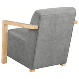 Diego Grey Upholstered Accent Arm Chair with Wood Arms from Coaster - Luna Furniture