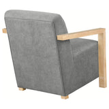 Diego Grey Upholstered Accent Arm Chair with Wood Arms from Coaster - Luna Furniture