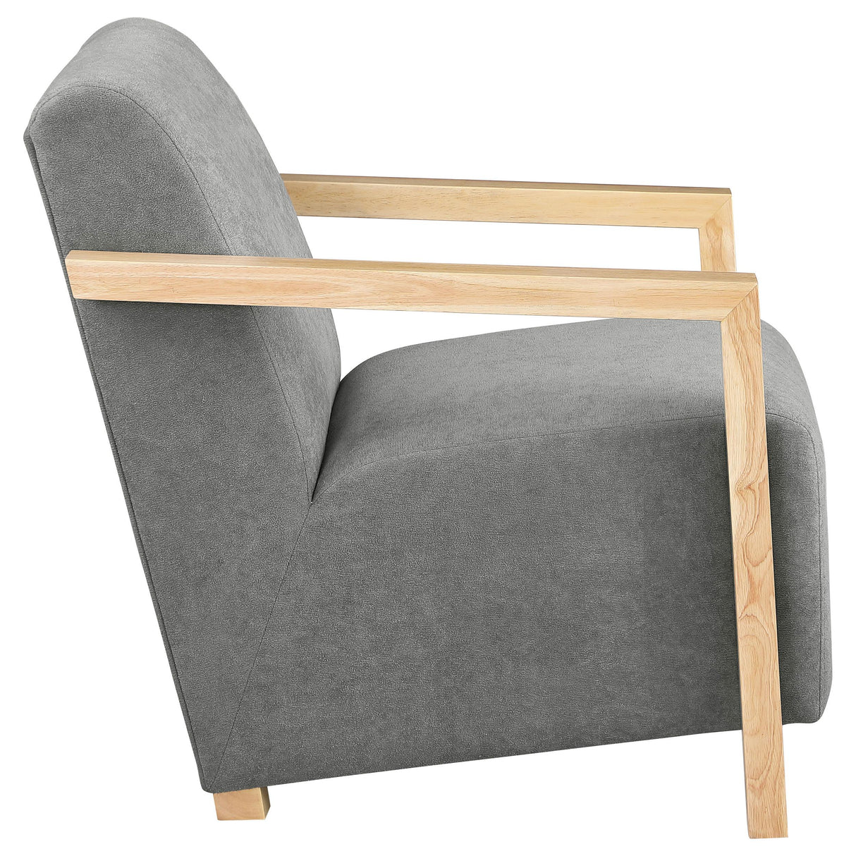 Diego Grey Upholstered Accent Arm Chair with Wood Arms from Coaster - Luna Furniture