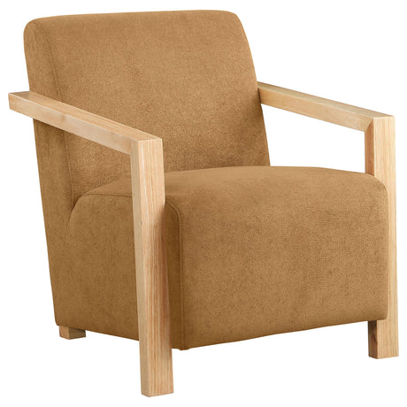 Diego Upholstered Accent Arm Chair with Wood Arms Honey - 902268