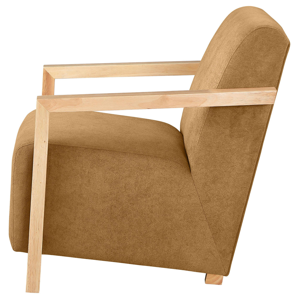 Diego Honey Upholstered Accent Arm Chair with Wood Arms from Coaster - Luna Furniture