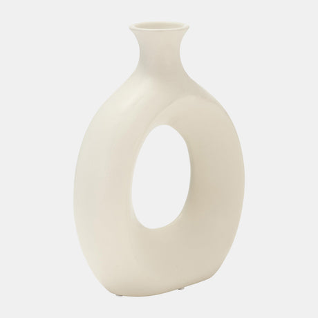 Dol, 10" Open Cut Vase, Cotton from Sagebrook Home - Luna Furniture