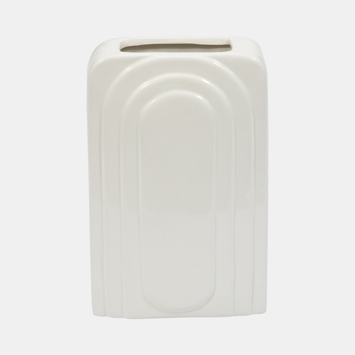 Dol, 7" Rectangular Vase, White from Sagebrook Home - Luna Furniture