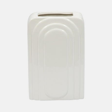 Dol, 7" Rectangular Vase, White from Sagebrook Home - Luna Furniture