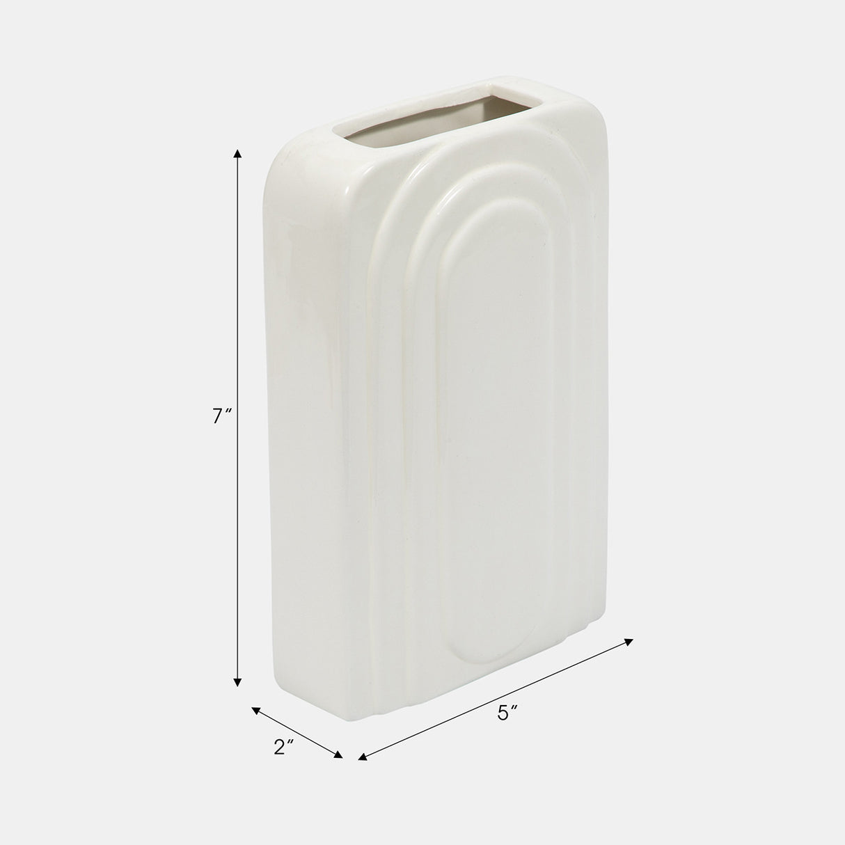 Dol, 7" Rectangular Vase, White from Sagebrook Home - Luna Furniture