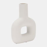 Dol, 8" Open Cut Vase, White from Sagebrook Home - Luna Furniture