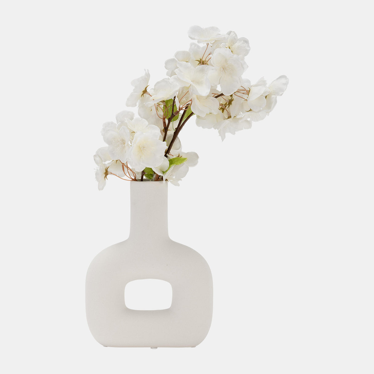 Dol, 8" Open Cut Vase, White from Sagebrook Home - Luna Furniture