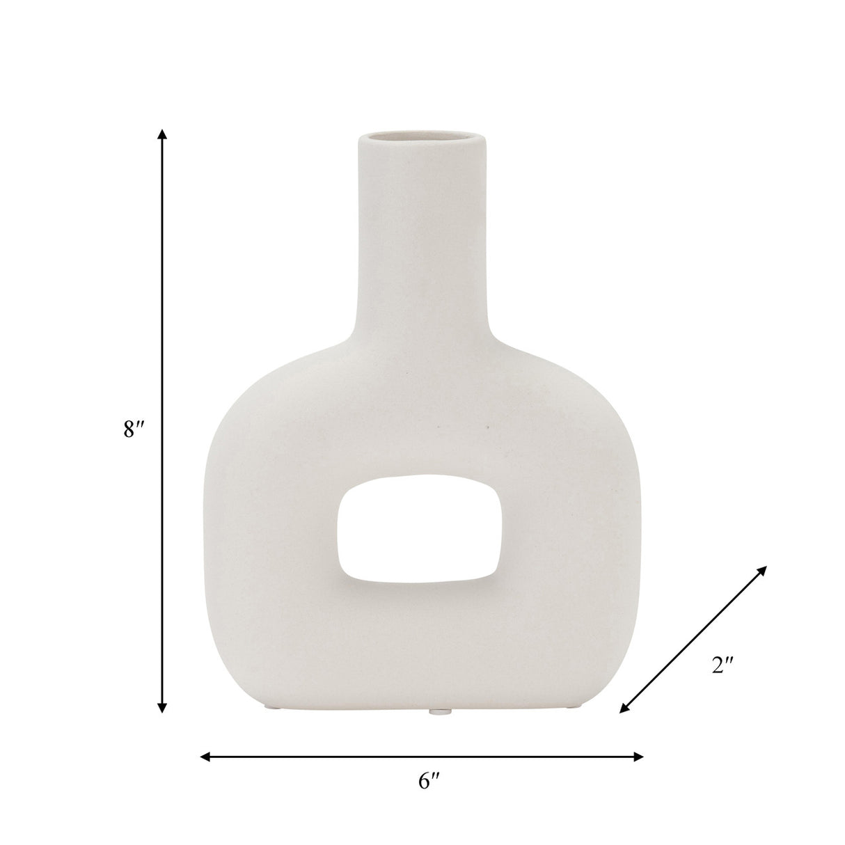 Dol, 8" Open Cut Vase, White from Sagebrook Home - Luna Furniture