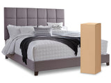 Dolante Queen Upholstered Bed with Mattress in Gray - PKG008935