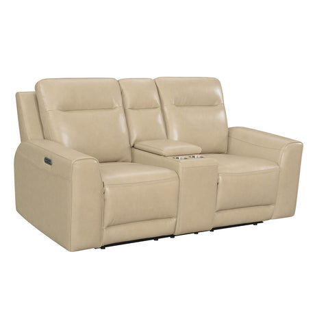 DONCELLA DUAL-POWER LEATHER CONSOLE LOVESEAT - DO950CL