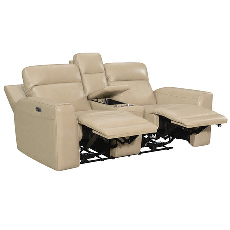 DONCELLA DUAL-POWER LEATHER CONSOLE LOVESEAT - DO950CL