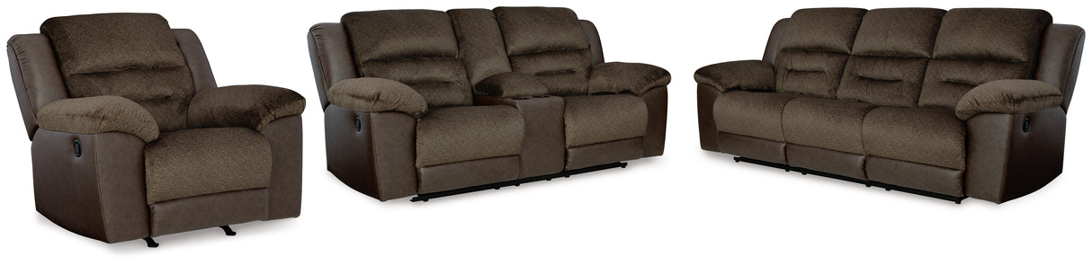 Dorman Sofa, Loveseat and Recliner in Chocolate - PKG019317