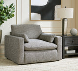 Dramatic Chair and Ottoman in Granite - PKG016064