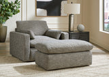 Dramatic Chair and Ottoman in Granite - PKG016064