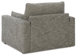 Dramatic Chair and Ottoman in Granite - PKG016064