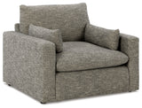 Dramatic Sofa, Loveseat, Chair and Ottoman in Granite - PKG016066