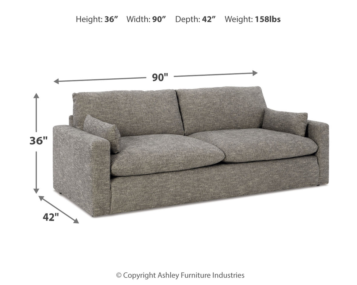 Dramatic Sofa, Loveseat, Chair and Ottoman in Granite - PKG016066