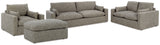 Dramatic Sofa, Loveseat, Chair and Ottoman in Granite - PKG016066