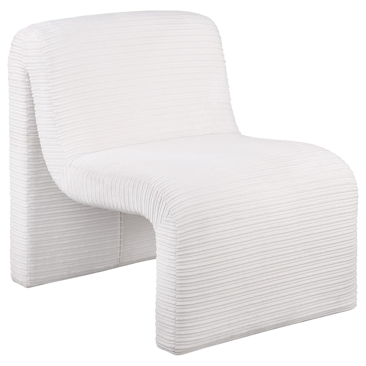 Drayton Upholstered Curved Armless Accent Chair Ivory - 907525