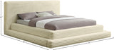 Drew Corduroy Full Bed (3 Boxes) in Cream from Meridian - Luna Furniture