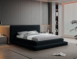 Drew Corduroy King Bed (3 Boxes) in Black from Meridian - Luna Furniture