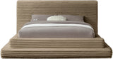 Drew Corduroy Queen Bed (3 Boxes) in Taupe from Meridian - Luna Furniture