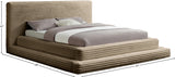 Drew Corduroy Queen Bed (3 Boxes) in Taupe from Meridian - Luna Furniture