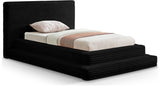 Drew Corduroy Twin Bed (3 Boxes) in Black from Meridian - Luna Furniture