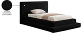 Drew Corduroy Twin Bed (3 Boxes) in Black from Meridian - Luna Furniture