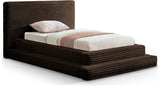 Drew Corduroy Twin Bed (3 Boxes) in Brown from Meridian - Luna Furniture