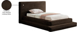 Drew Corduroy Twin Bed (3 Boxes) in Brown from Meridian - Luna Furniture