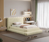 Drew Corduroy Twin Bed (3 Boxes) in Cream from Meridian - Luna Furniture