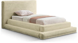 Drew Corduroy Twin Bed (3 Boxes) in Cream from Meridian - Luna Furniture