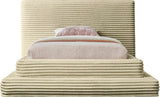 Drew Corduroy Twin Bed (3 Boxes) in Cream from Meridian - Luna Furniture