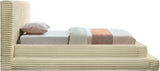 Drew Corduroy Twin Bed (3 Boxes) in Cream from Meridian - Luna Furniture