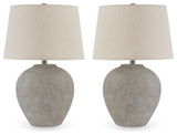 Dreward 2-Piece Table Lamp Set in Distressed Gray from Ashley - Luna Furniture