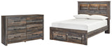 Drystan Full Bookcase Bed with 2 Storage Drawers with Dresser in Multi from Ashley - Luna Furniture