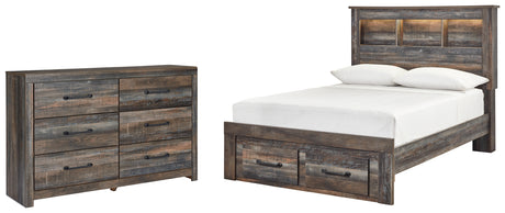 Drystan Full Bookcase Bed with 2 Storage Drawers with Dresser in Multi from Ashley - Luna Furniture