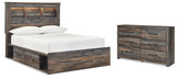 Drystan Full Bookcase Bed with 4 Storage Drawers with Dresser in Multi from Ashley - Luna Furniture